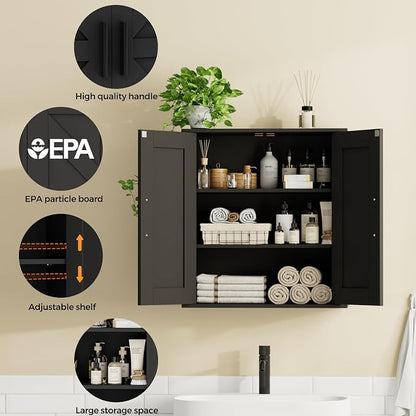 Homleke Bathroom Wall Cabinet, Medicine Cabinet - Image 4