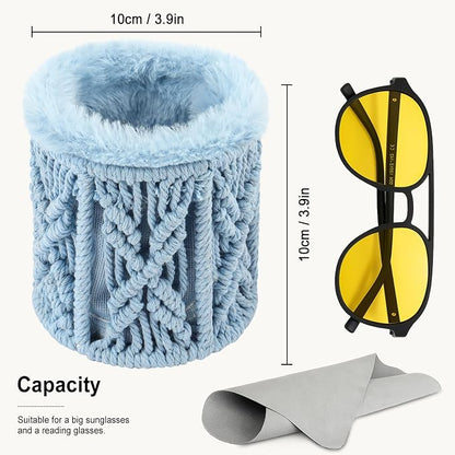 RayLove Glasses Holder for Nightstand, Boho Decor Eyeglass Case, Plush Lined - Image 7