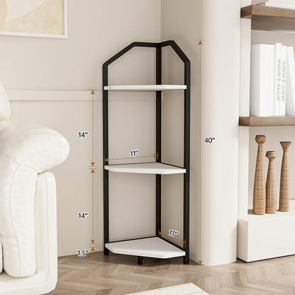 Fun Memories 3 Tier Corner Shelf, 40” Corner Shelf Stand, Corner Bookshelf - Image 3