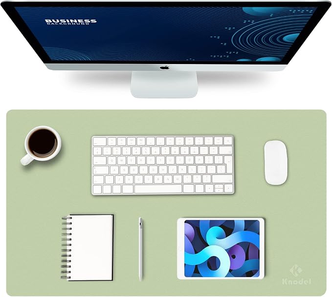 K KNODEL Small Office Leather Desk Mat, Mouse and Keyboard Pad, Computer and by K+KNODEL