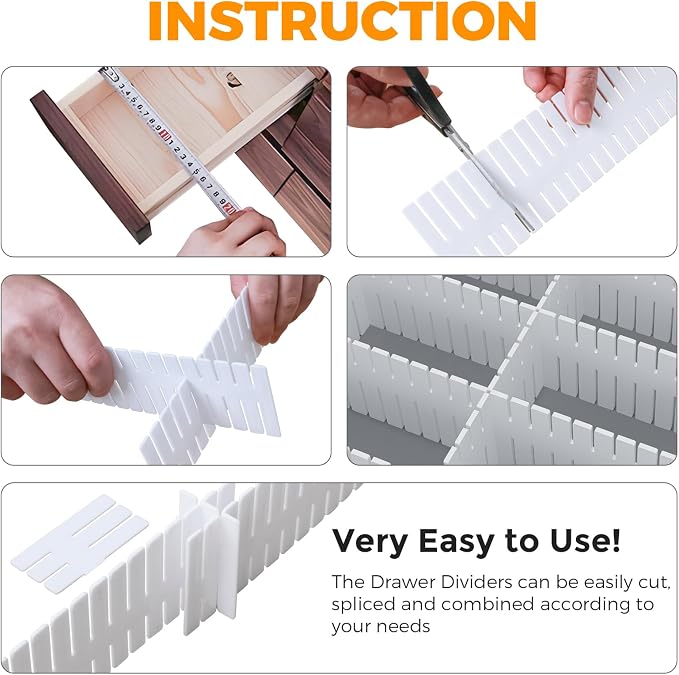 ALBAD Plastic Drawer Dividers Adjustable Drawer Organizer Dividers Separator - Image 3