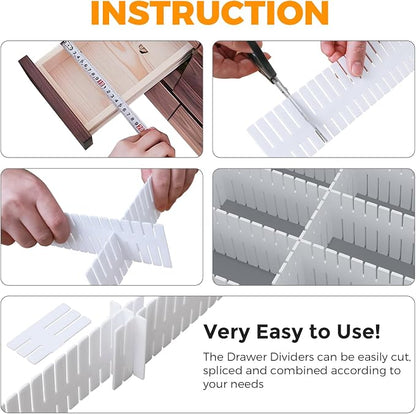 ALBAD Plastic Drawer Dividers Adjustable Drawer Organizer Dividers Separator - Image 3