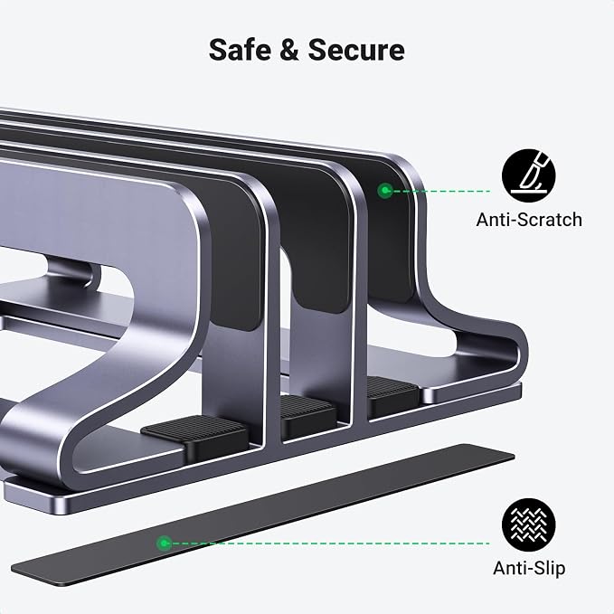 UGREEN 3-Slot Vertical Laptop Stand Holder Desk Compatible - Image 5