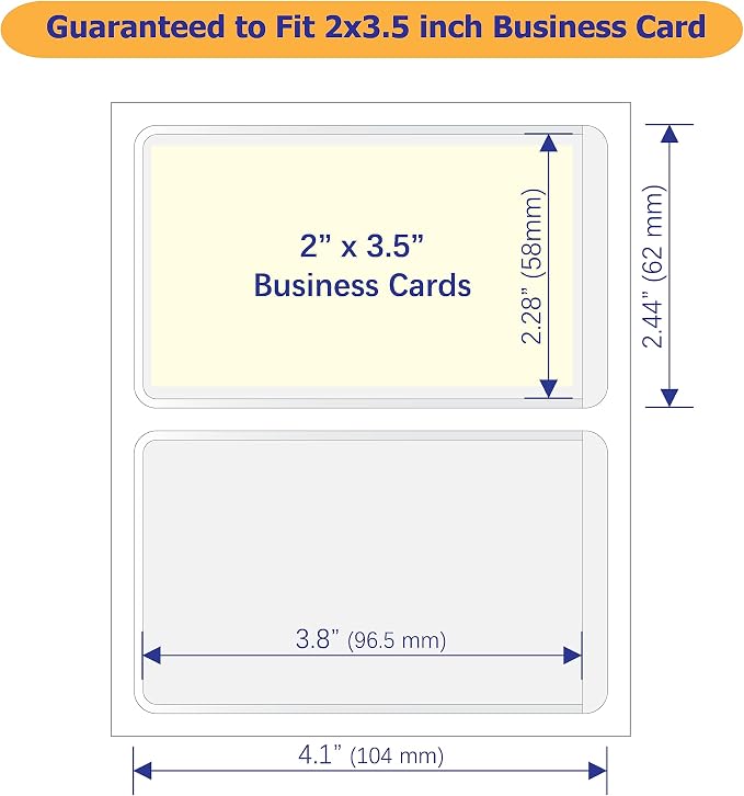 Clear Adhesive Business Card Pockets, 50 Pack | Side Open - Image 3