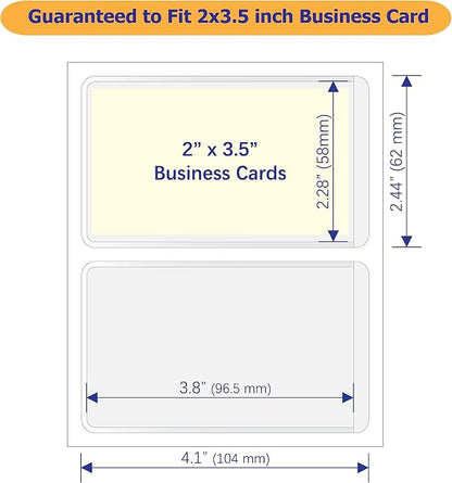 Clear Adhesive Business Card Pockets, 50 Pack | Side Open - Image 3