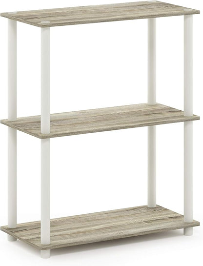 Furinno TURN-N-TUBE Storage Shelves, 3-Tier Book Shelf, Corner Shelf, Toolless - Image 4