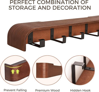 Wall Coat Rack Floating Shelves Modern Coat Rack Wall Mount - Image 5