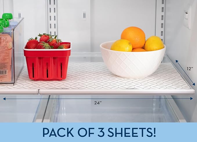 S&T INC. Fridge Liners, 3 Pack, Round Diamonds | Non-Adhesive, Washable and - Image 6