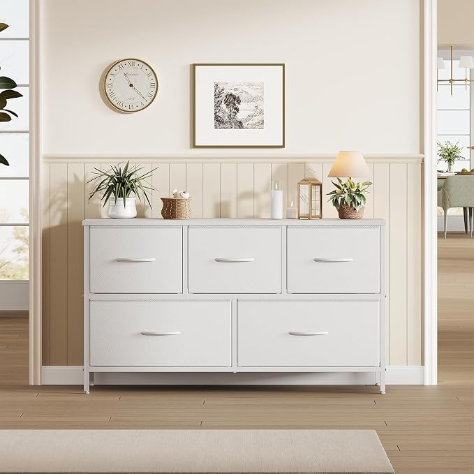OLIXIS White Dresser for Bedroom, Wide Chest of Drawers for Clothes Storage | - Image 7