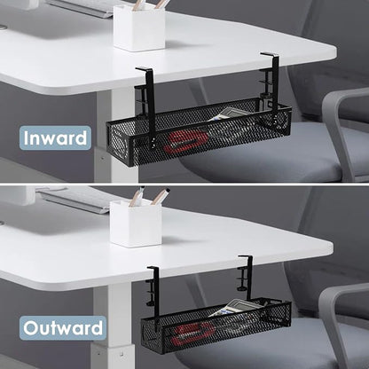 Cable Management, 2 Pack Cable Management Under Desk No Drill, Metal Cord - Image 7
