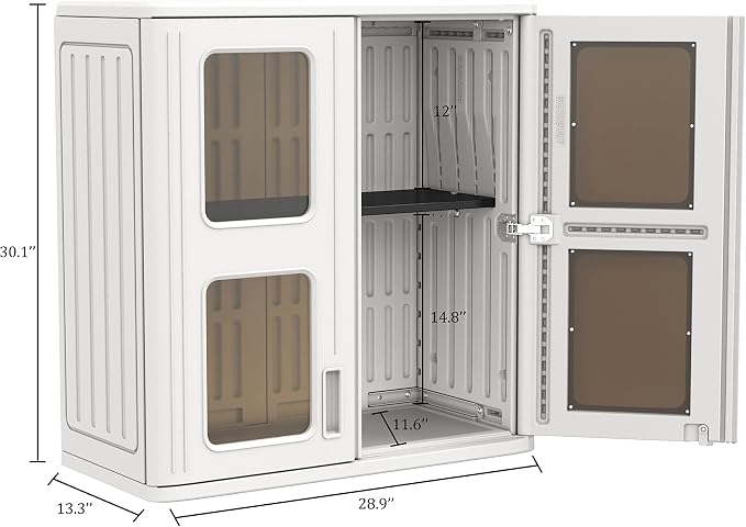 KINYING Outdoor Storage Cabinet Waterproof, Resin Garage and Laundry Room Wall - Image 4