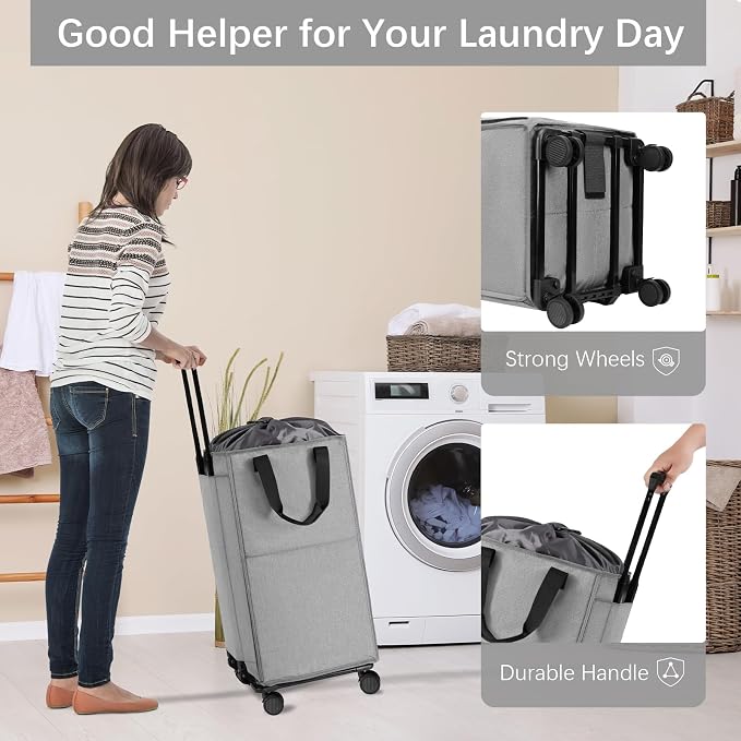 Bukere Rolling Laundry Hamper - Image 2
