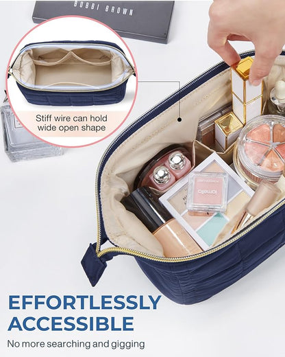 BAGSMART Makeup Bag Travel Toiletry Bag, Puffy Padded Make Up Bags - Image 4