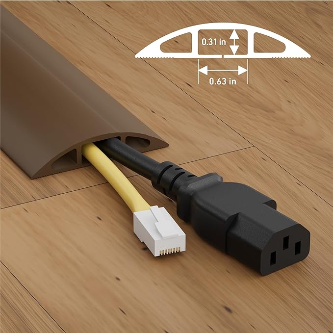 D-Line 6ft Floor Cord Cover, Cable Protector, Hide Extension Cords, Protect - Image 3