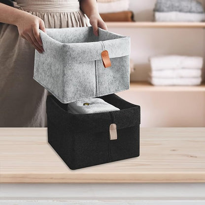 Felt Storage Basket, Folded Closet Storage Bins Large Capacity Cube Storage Bin - Image 4