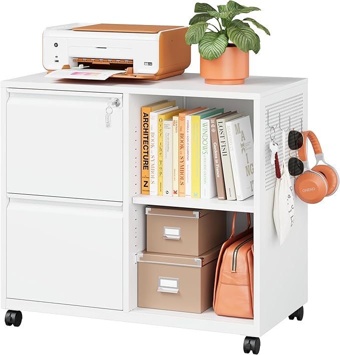 Metal File Cabinet, Lockable Lateral Filing Cabinet by LISSIMO