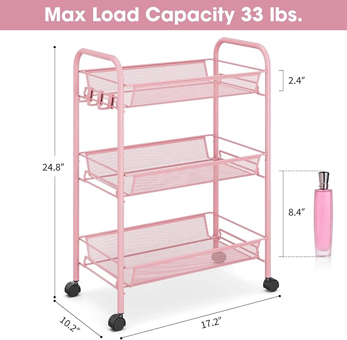 TOOLF 3 Tier Rolling Utility Cart - Image 6