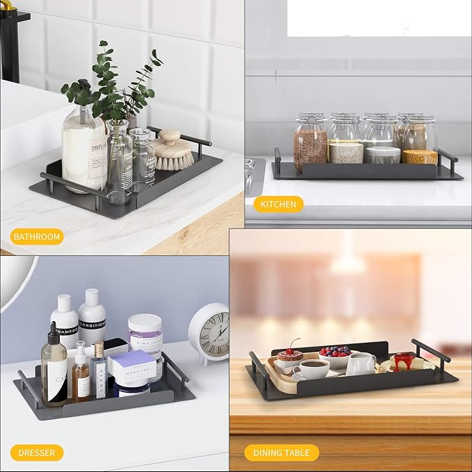 Bathroom Organizer Countertop, Counter Decorative Tray Cosmetic Organizer - Image 5