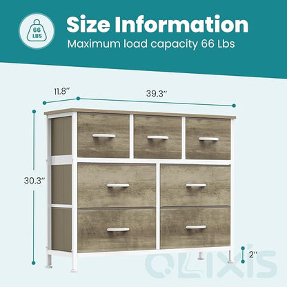 OLIXIS 7 Drawers Fabric Dresser - Image 4