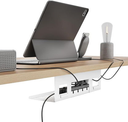 Under Desk Cable Management Tray, 15.7 Inches Metal Cord Organizer Rack by Pegzone
