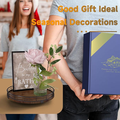 Farmhouse Oak 10" Lazy Susan Turntable Organizer - Image 6