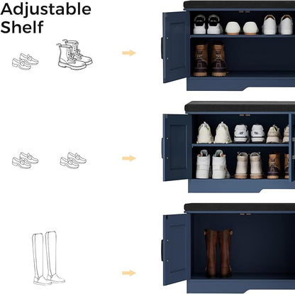 HOMSHO Farmhouse Shoe Storage Bench - Image 5