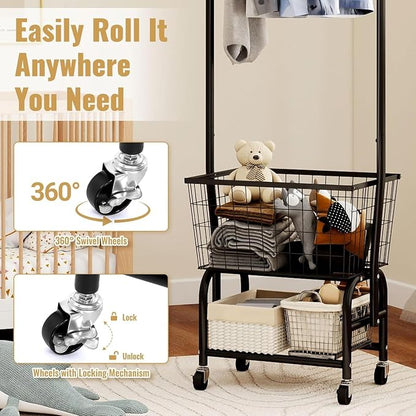 ALIMORDEN Rolling Laundry Cart - Image 5