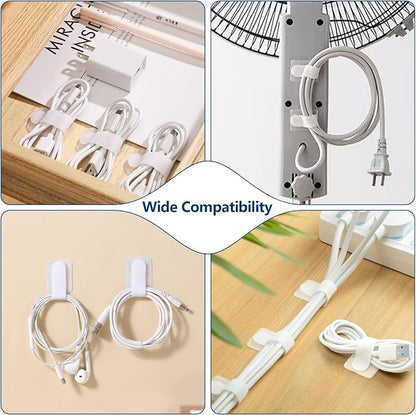 50 PCS Hook and Loop Cable Ties, Under Desk Cable Management, Self Adhesive - Image 8