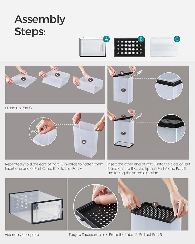 SONGMICS Shoe Boxes, Stackable Clear Plastic Boxes - Image 7