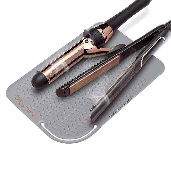 Vanity Accessories Heat Resistant Mat – Silicone Flat Iron & Curling Iron Holder by Unknown