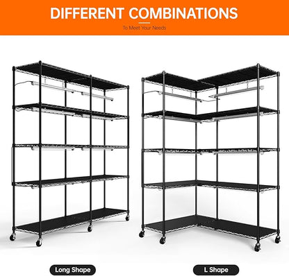 Bstrip 5-Tier Plant Shelf with Grow Light, Large L-Shaped or Long Shape Indoor - Image 4