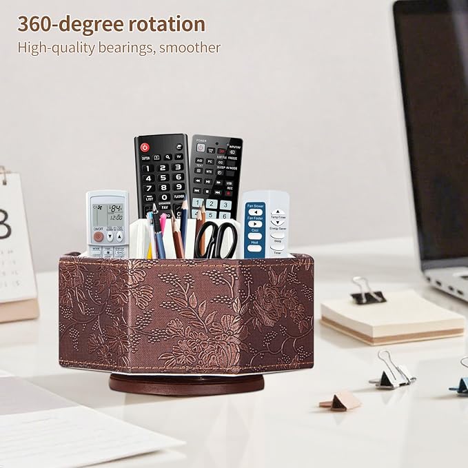 Remote Control Holder, Swivel 9 Rooms Desk Organizer and Decorations - Image 2