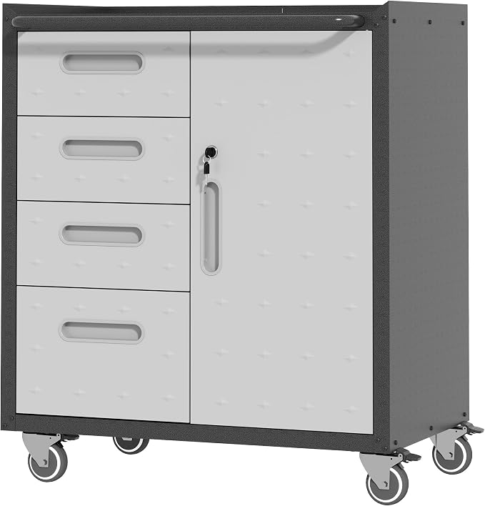 Metal Storage Cabinet for Garage, Tool Cabinet, Utility Cabinet | Wheeled by BIZOEIRON