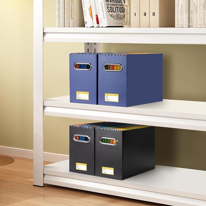 BALEINE File Organizer Box, Cardboard File Folder Organizer - Image 2
