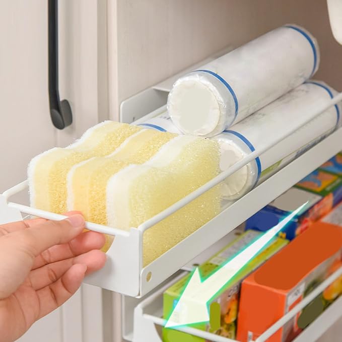 Pull Out Cabinet, Under Sink Side Sliding Basket, Carbon Steel Slide Out - Image 4