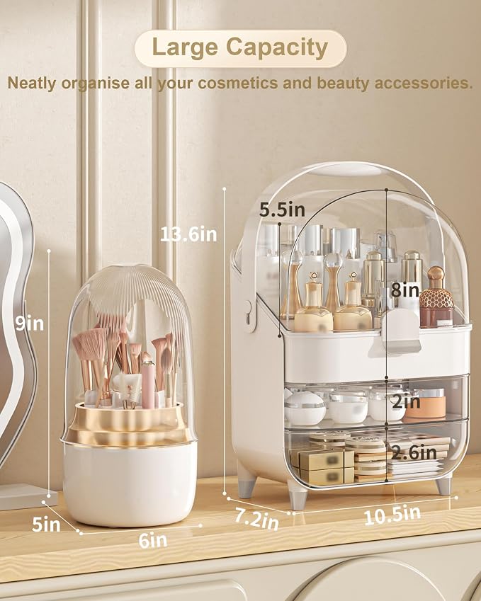 Makeup Organizer, Skincare Holder Bathroom Counter Organizer, Storage Box - Image 2