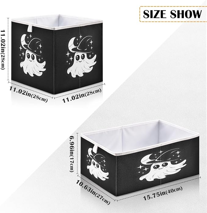 Halloween Black Closet Organizers Storage Cubes Storage Bins Shelf Baskets - Image 3