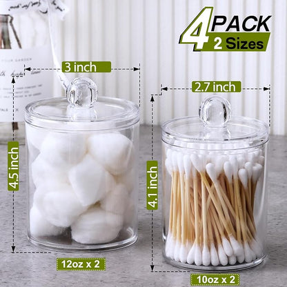 4 Pack Acrylic Qtip Holder Dispenser - Image 9
