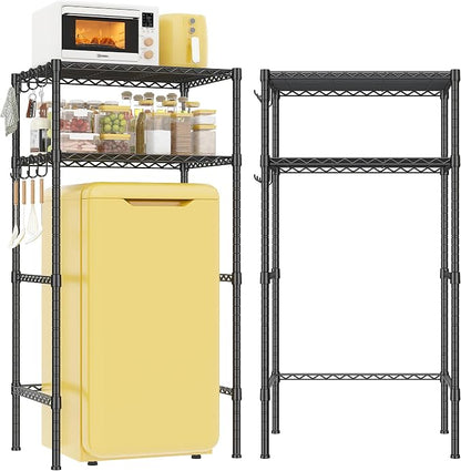 REIBII Mini Fridge Shelf with Storage, 2-Tier Adjustable Metal Shelving Unit by REIBII
