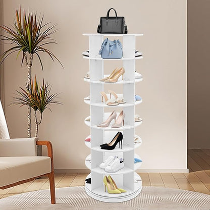 Rotating Shoe Rack Tower, 7-Tier Free Standing Spinning Shoe Organizer 360° - Image 2