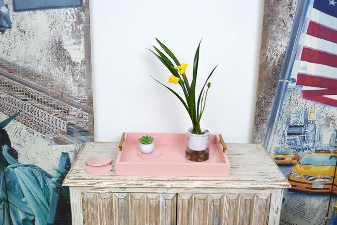 Serving Tray 16.5“X 13“ Deluxe Wooden Ottoman Tray, Food Tray - Image 4