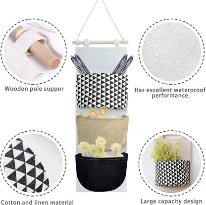 FuninCrea Hanging Storage Bag, 3-Layer Practical Wall Hanging Storage Bag - Image 3