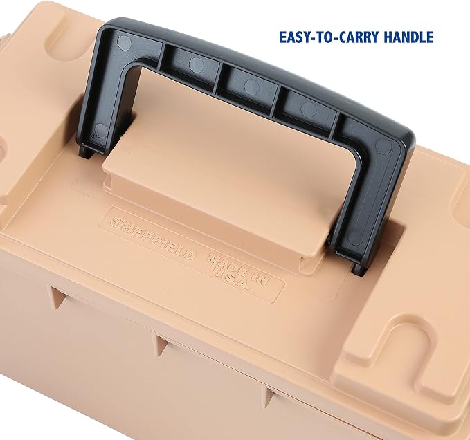 Sheffield 12627 Ammo Storage Box, Stackable .30 Cal Field Boxes, Water and Dust - Image 7