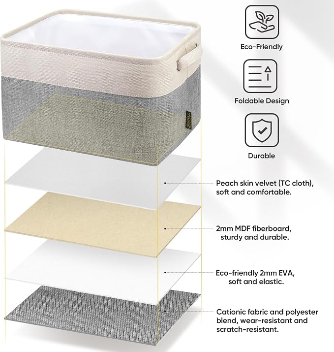 BALEINE 2 Pack Fabric Storage Bins - Image 6