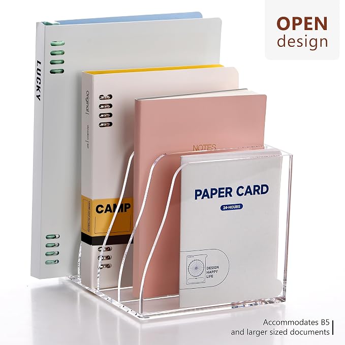 SANRUI Acrylic File Organizer, Compact Desk Organizer - Image 3