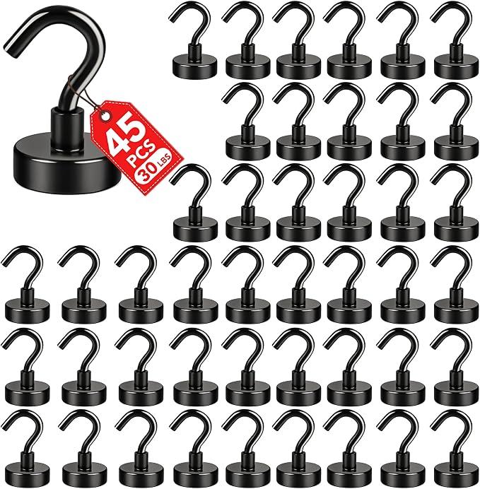 E BAVITE 45 Pack Magnetic Hooks, 30Lb Magnetic Hooks, Magnet Cruise Hook by EBAVITE