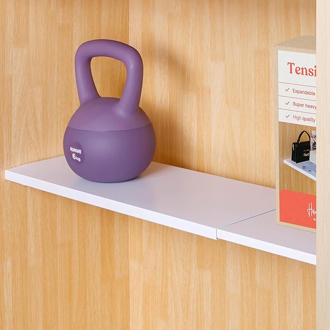 Home in Bold Tension Rod Shelving Expandable Closet Tension Shelf Storage Rack by HomeinBold