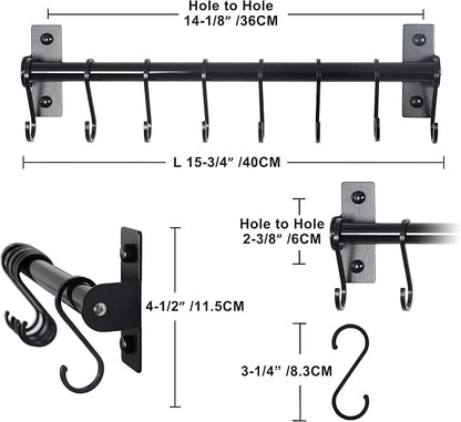 Dseap Kitchen Utensil Holder Hanger, Pot and Pan Rack Wall Mounted, Kitchen Rail - Image 6