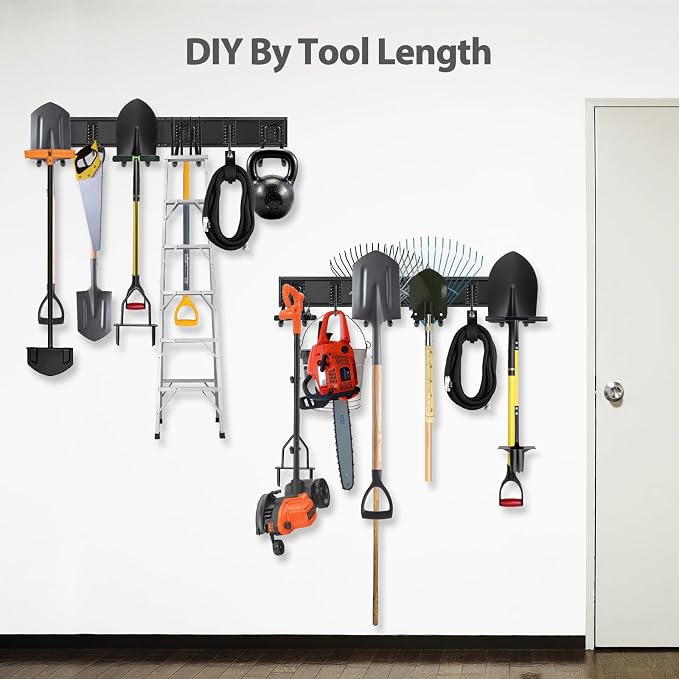 Garage Organzier Wall Mount, 48 Inch Garden Tool Organizer, Adjustable Tool - Image 3