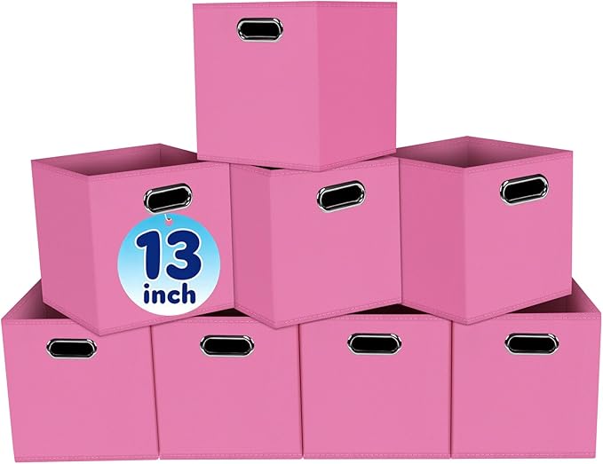Fabric Cubby Storage Bins, Cube Organizer Bin Foldable Storage Boxes by Yunkeeper